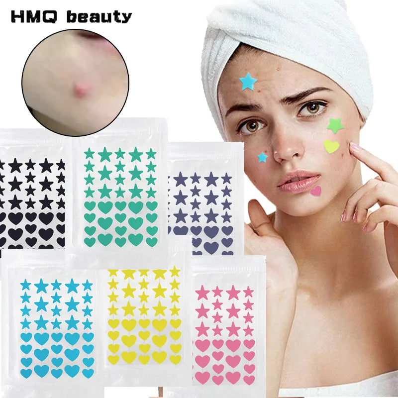 240pcs Colorful Star Love Acne Patch Breathable Waterproof Acne Removal Stickers Invisible Pimple Patch Beauty Skin Care Tool