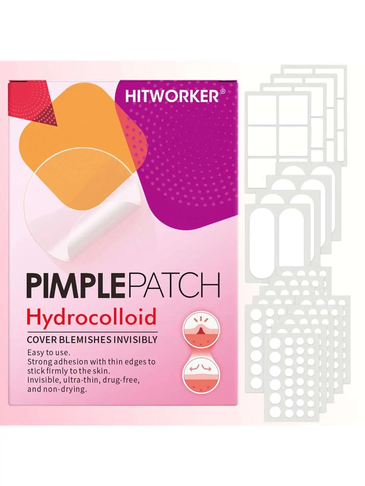 Hydrogel acne removing patch, each box/332 pieces, alcohol free and tasteless, used to secrete facial defects