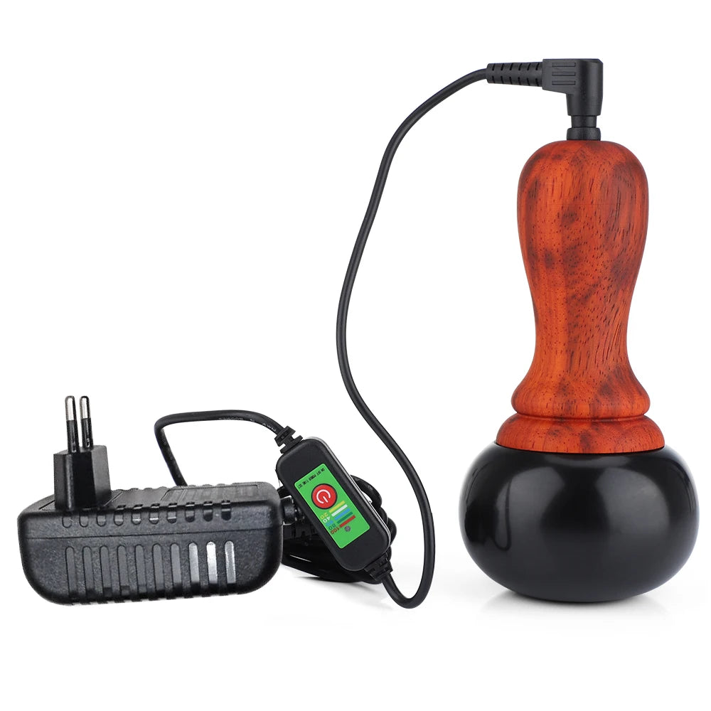 Hot Stone Electric Gua Sha Massager Natural Stone GuaSha Scraping Back Neck Body Massage Tools Relaxation Beauty Health Care