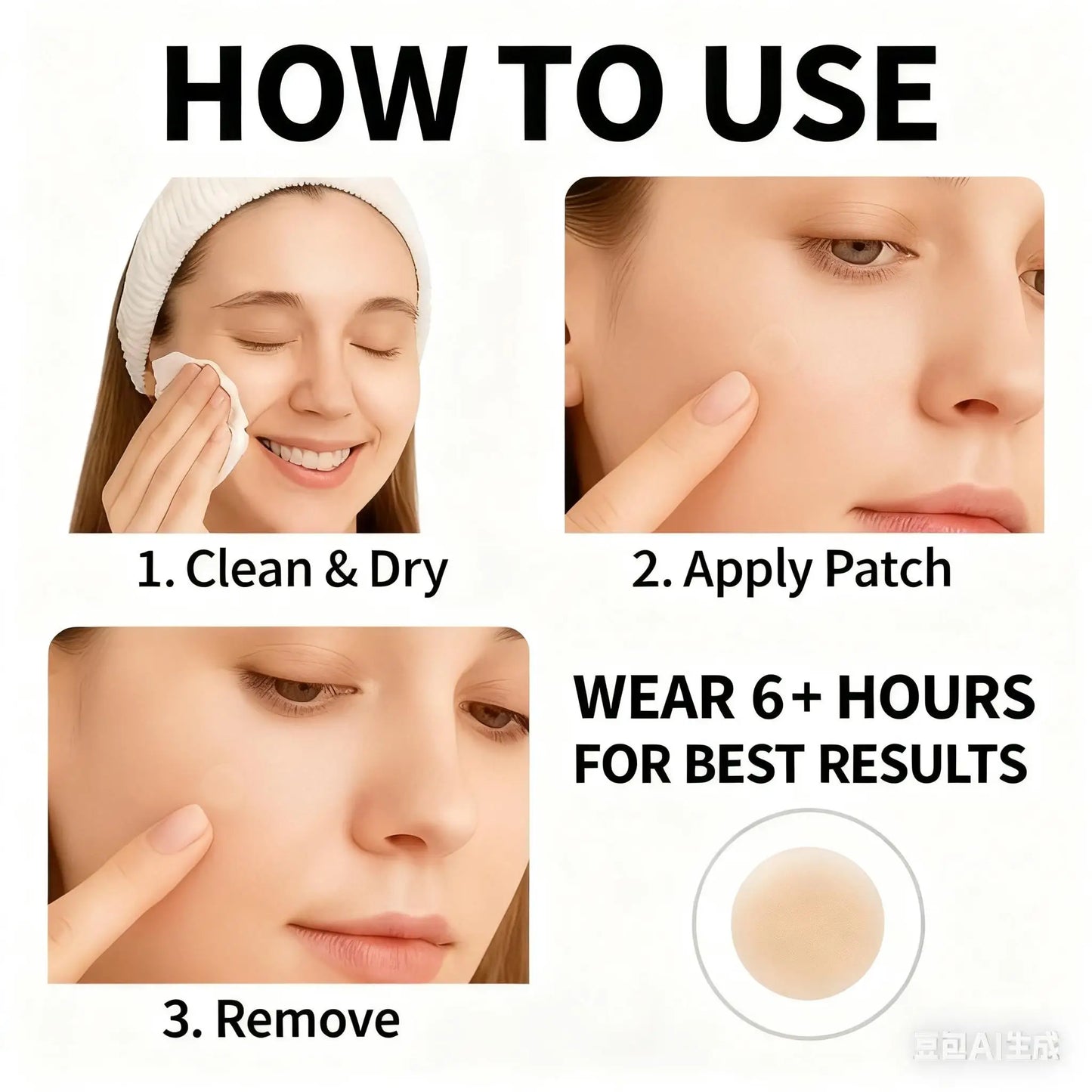 Hydrogel acne removing patch, each box/332 pieces, alcohol free and tasteless, used to secrete facial defects