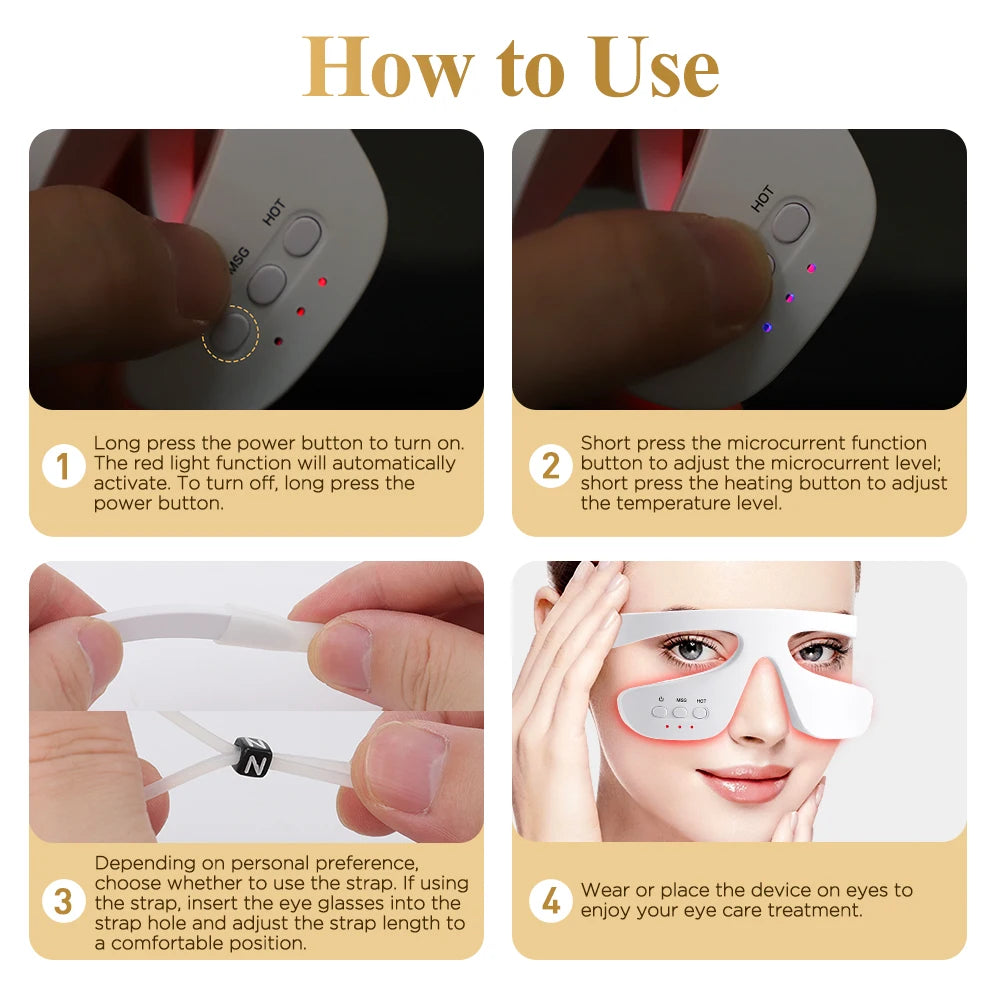 Anti-Aging 3D Eye Massager Eyes Fatigue Relief Relaxation Relieve Dark Circles EMS Eye Fine Line Beauty Eye Care Massage