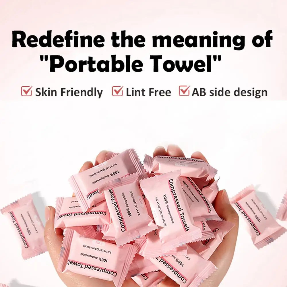 Compressed Towel Sheets Disposable Face Towels for Travel, Camping, and Hiking 1 Pack of 30 Count Size 9.4" x 11.8"