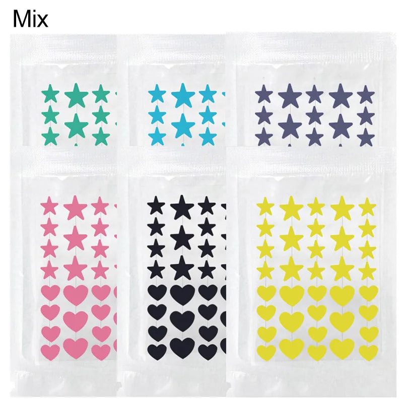 240pcs Colorful Star Love Acne Patch Breathable Waterproof Acne Removal Stickers Invisible Pimple Patch Beauty Skin Care Tool