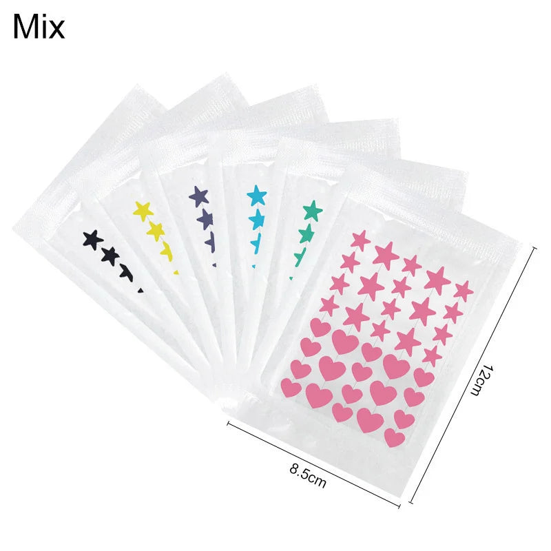 240pcs Colorful Star Love Acne Patch Breathable Waterproof Acne Removal Stickers Invisible Pimple Patch Beauty Skin Care Tool